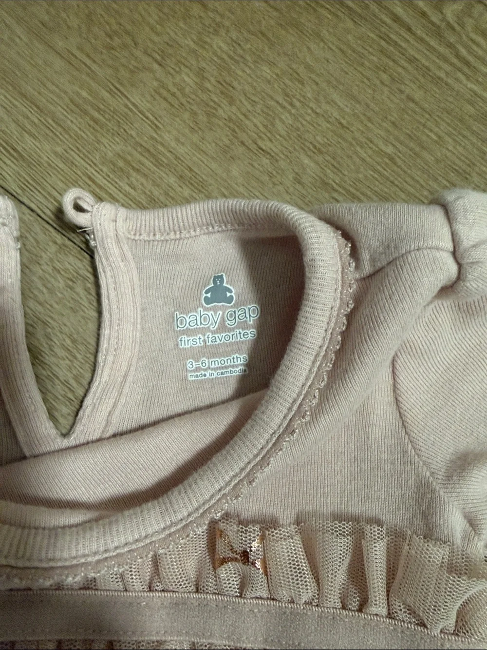 GAP Baby Pink Tulle Bodysuit with Bow Detail